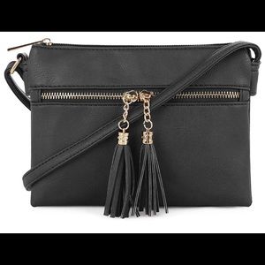 Lightweight small double compartment crossbody bag